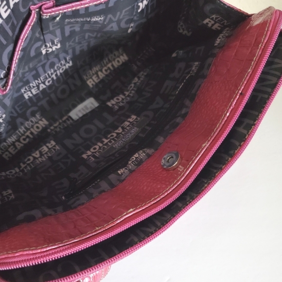 Kenneth Cole Reaction Purse Pink Croc Tote Barbie Bag - Picture 14 of 15